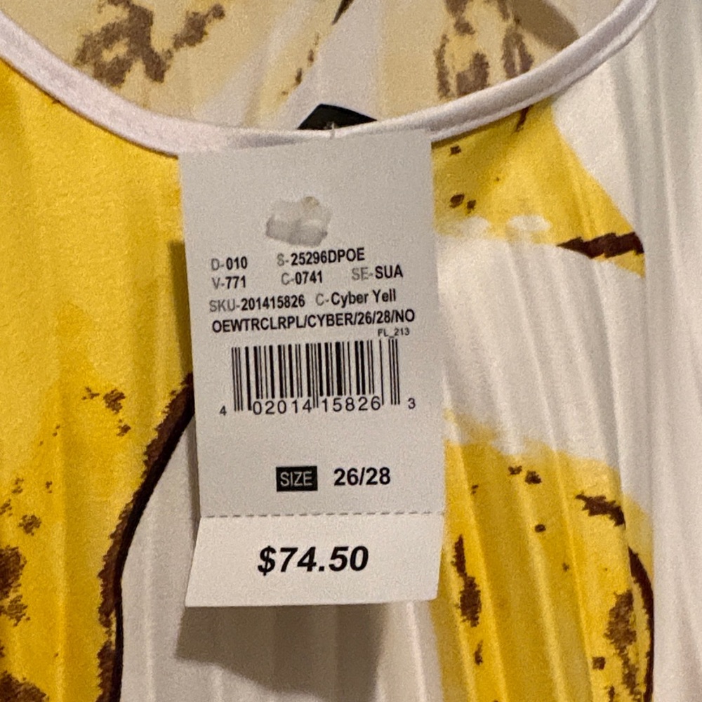 Ashley Stewart Yellow and White Maxi Dress, Plus Size, NWOT, Size 26/28 - Picture 6 of 6